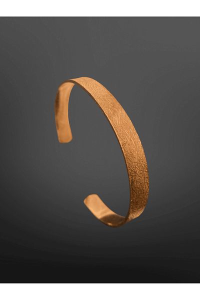 FM Patterned Model Bright and Stylish Trend Copper Bracelet |   Striped Textured Simple Design