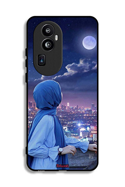 Tolwak غطاء حماية لهاتف Oppo Reno10 Pro Plus بطبعة فتاة محجبة تنظر إلى القمر