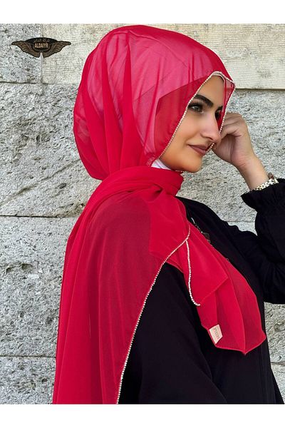 ALDIRA Chiffon Shawl with Stone Edge 180 Santa with Stones
