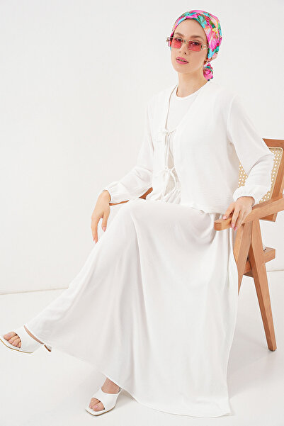 Bigdart Дамски комплект от две части с кимоно Ayrobin 8047 - бял