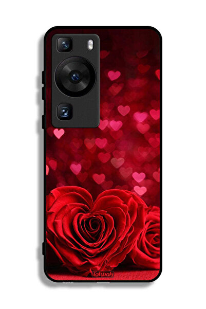 Tolwak غطاء حماية لهاتف هواوي P60 Pro بتصميم زهور على شكل قلب وفن تجريدي