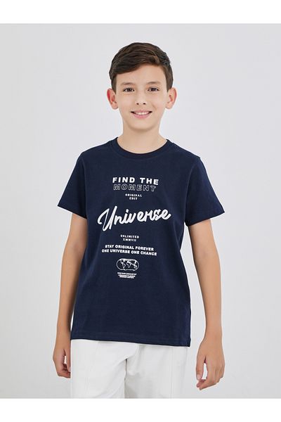 Styli Slogan Print Round Neck T-Shirt