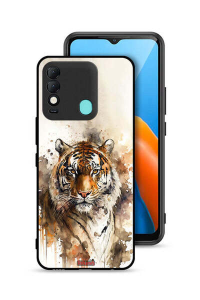 Tolwak غطاء حماية لهاتف Tecno Spark 8 بتصميم فن تجريدي بنقشة جلد النمر