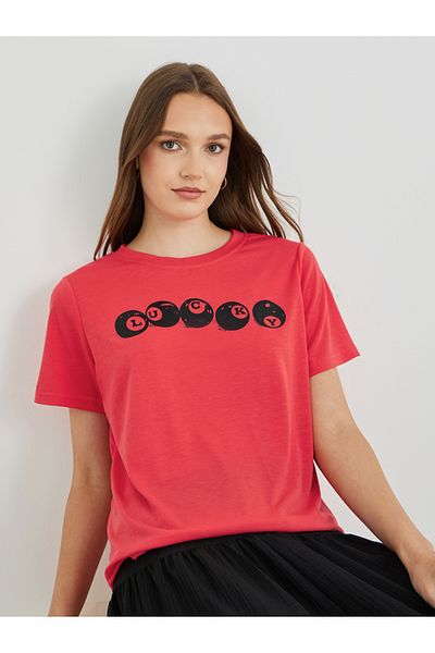 Styli Slogan Print Round Neck T-Shirt