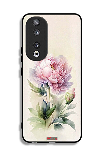 Tolwak غطاء حماية لهاتف Honor 90 بتصميم فن رسم الألوان المائية الوردية