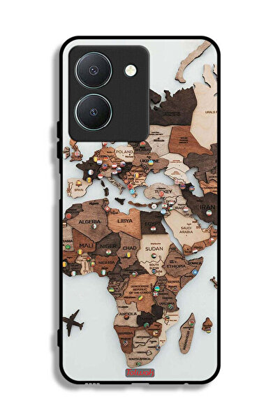 Tolwak غطاء حماية لهاتف Vivo Y36 5G برسومات خريطة العالم