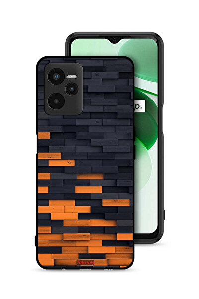 Tolwak Realme C35 Protective Case Cover Wooden Wall