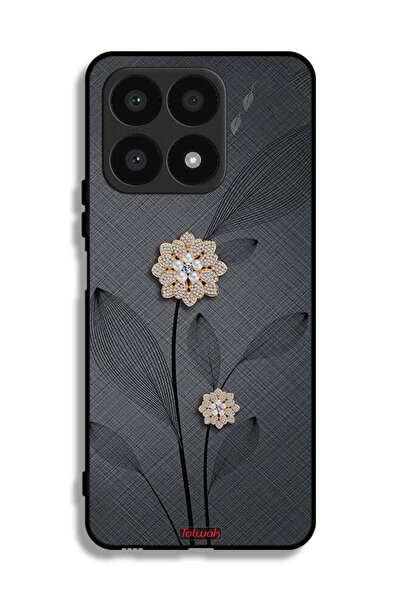 Tolwak غطاء حماية لهاتف Honor X8a بتصميم زهور ماسية