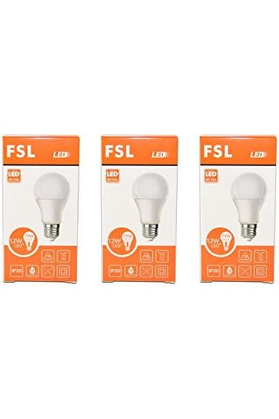 FSL LED Bulb A60 12W E27 AC220-240V White/Warm White/Yellow (Price of pack) (Yellow 3000K)
