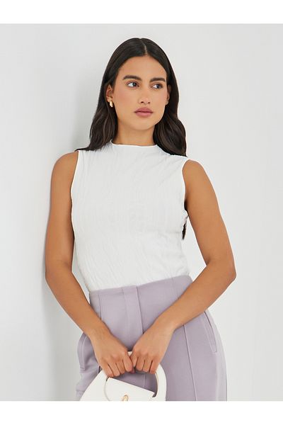 Styli Sleeveless Textured Blouse