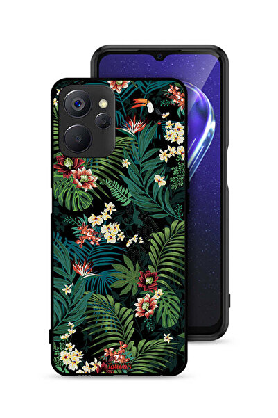 Tolwak غطاء حماية لهاتف Realme 9i 5G بنقشة أوراق استوائية