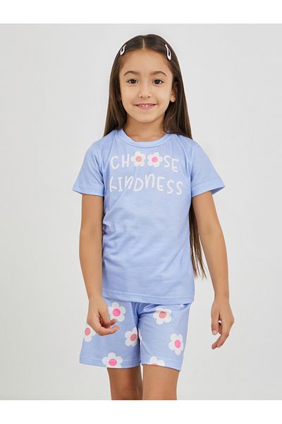 Styli Slogan Print Short Sleeve T-Shirt and Pyjama Set