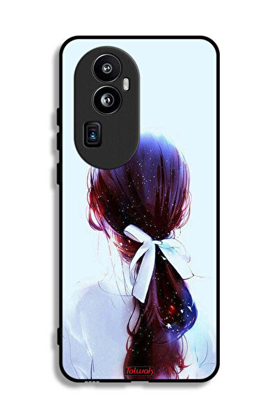 Tolwak غطاء حماية Oppo Reno10 Pro Plus بتصميم ربطة شعر مع رباط شعر وفن فتاة
