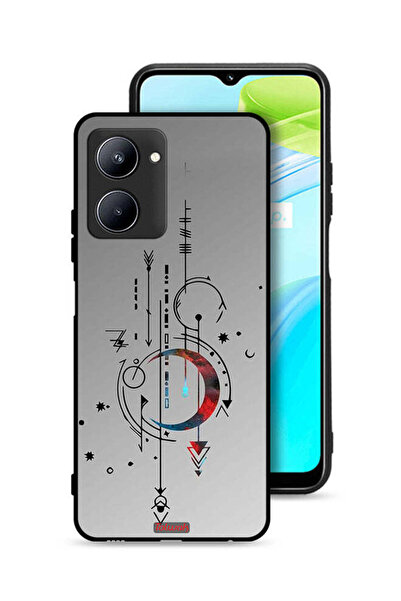 Tolwak Realme C33 Protective Case Cover Moon And Arrows Art Pattern