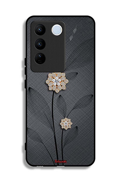 Tolwak غطاء حماية لهاتف Vivo S16 بتصميم زهور ماسية