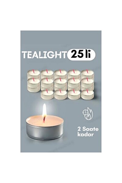 Skygo Modacar Tealight Mum 25 Adet - Kokusuz Dekoratif Mum