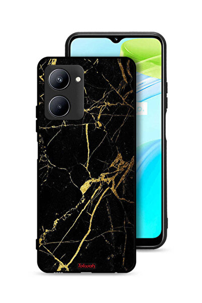 Tolwak غطاء حماية رخامي لهاتف Realme C33 متصدع