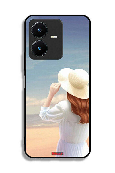 Tolwak غطاء حماية لهاتف Vivo Y22 بتصميم فتاة واقفة
