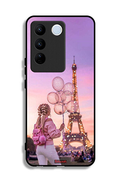 Tolwak غطاء حماية لهاتف Vivo V27e بطبعة فتاة تحمل بالونات
