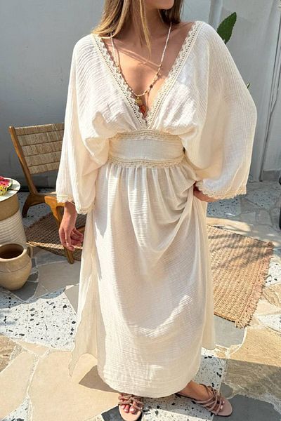 Seda Yalçın Atelier Bohemian Cream Muslin Dress