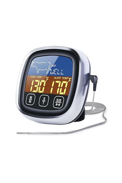 divendi-ro Digital Food Thermometer, Meat, EK8012, -20°C and ~ 300°C, Black-Silver