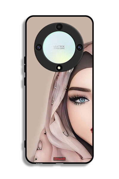 Tolwak غطاء حماية لهاتف Honor X9a - رسمة فتاة بنصف وجه