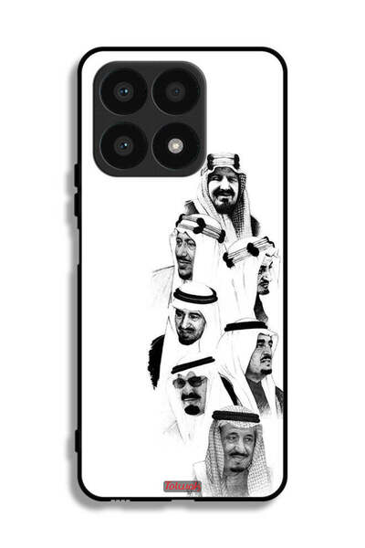 Tolwak غطاء حماية لهاتف Honor X8a - فن ملوك السعودية - أسود وأبيض