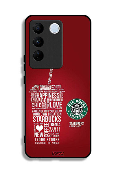 Tolwak Vivo V27 Pro Protective Case Cover Coffee Sticker