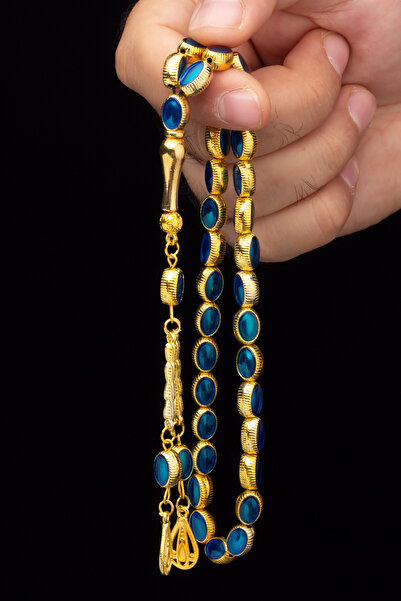 OTTOTESBİH Altın Mavi Özel Tasarım Metal Tesbih