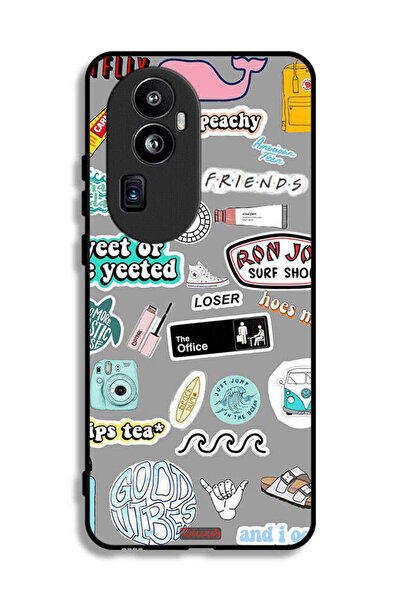 Tolwak غطاء حماية لهاتف Oppo Reno10 Pro Plus بملصقات Good Vibes