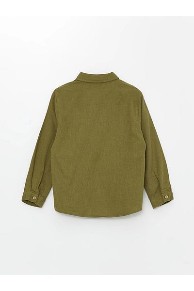 LC Waikiki Lcw Kids Khaki Long Sleeve Basic Boy's Shirt