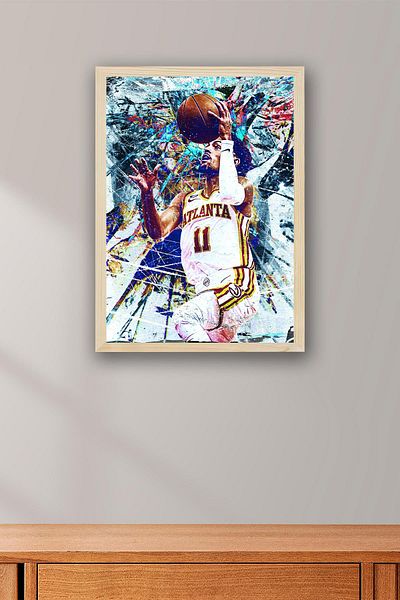 Saturn Pictură înrămată Trae Young - Pictură poster NBA de baschet