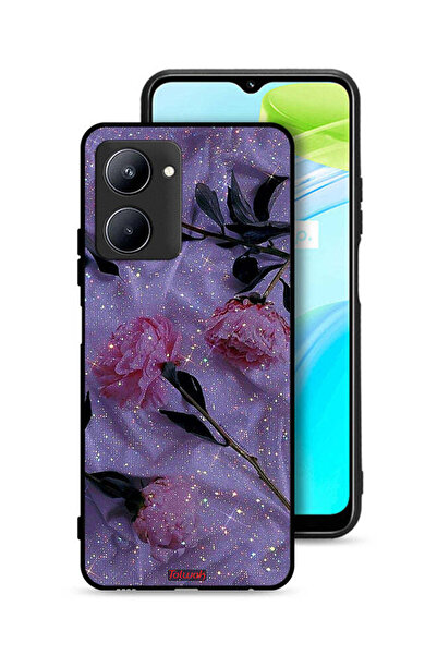 Tolwak غطاء حماية لهاتف Realme C33 بنقشة ورود لامعة