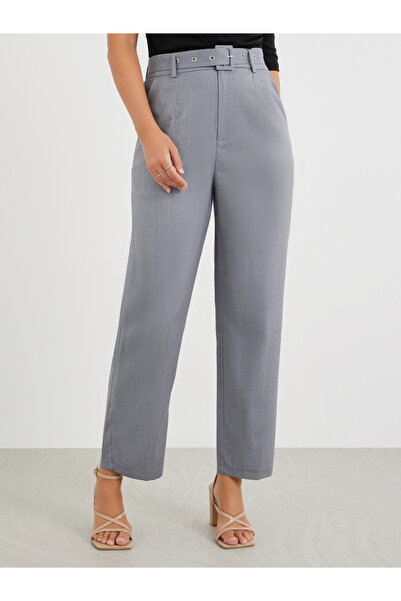 Styli Mid Rise Tapered Fit Trousers with Pockets