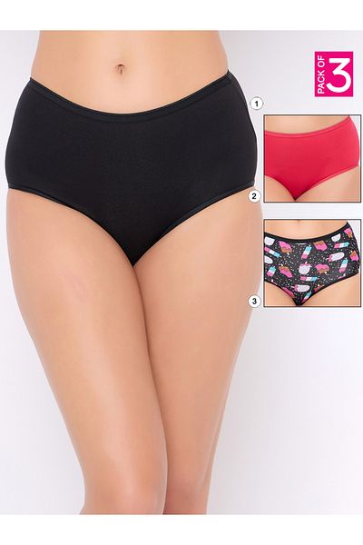 Clovia By Styli Pack of 3 - High Rise Hipster Briefs