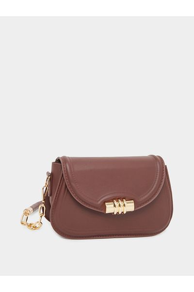Styli Buckle Detail Shoulder Bag with Chain Strap