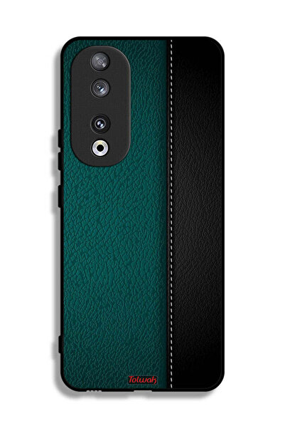 Tolwak غطاء حماية جلدي لهاتف Honor 90 بنمط هندسي