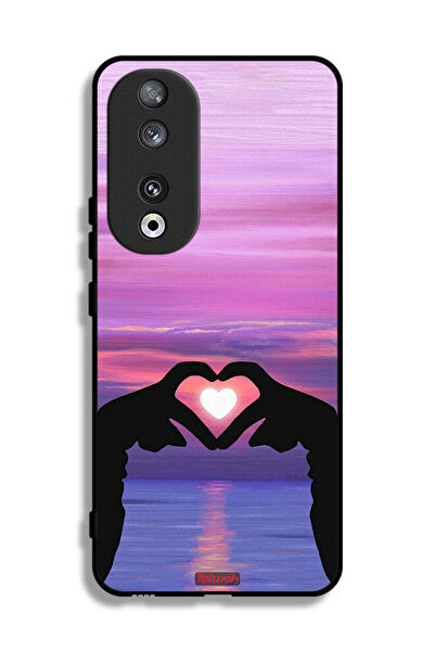 Tolwak غطاء حماية لهاتف Honor 90 بتصميم قلب وقمر