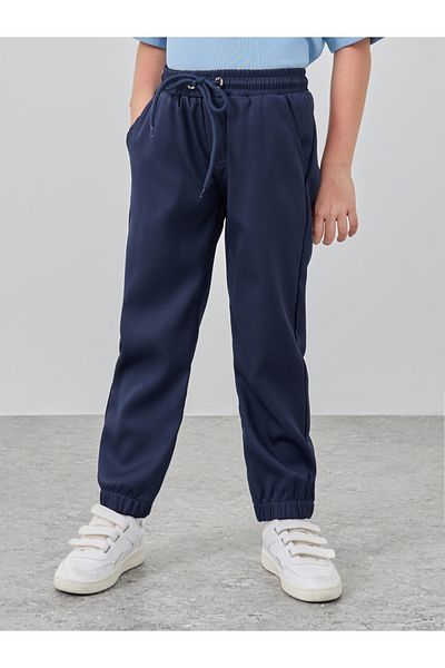 Styli Solid Mid Rise Joggers with Drawstring