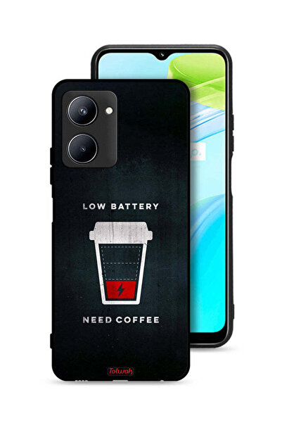 Tolwak غطاء حماية Realme C33 - بطارية منخفضة - يحتاج إلى قهوة