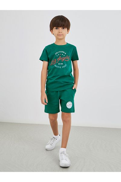 Styli Slogan Print Round Neck T-Shirt and Shorts Set