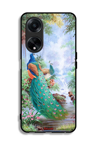 Tolwak غطاء حماية لهاتف Oppo A98 5G بنقشة الطاووس