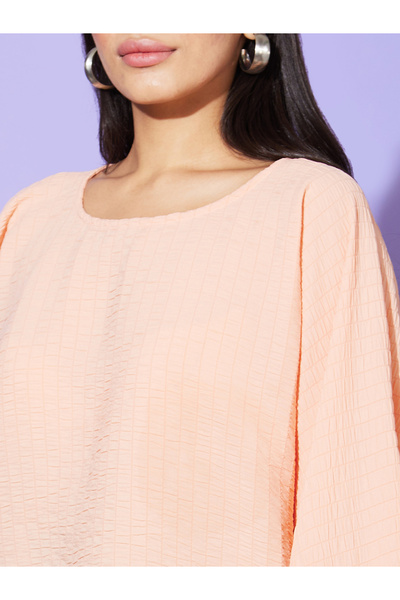 Globus By Styli Textured Round Neck Boxy Fit Top