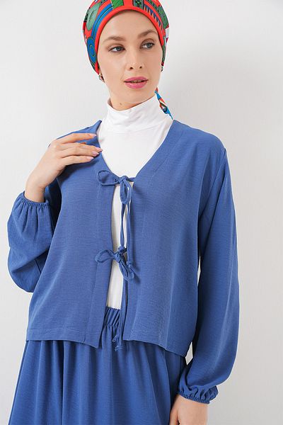 Bigdart Women's Ayrobin Kimono Skirt Double Set 8047 - Indigo