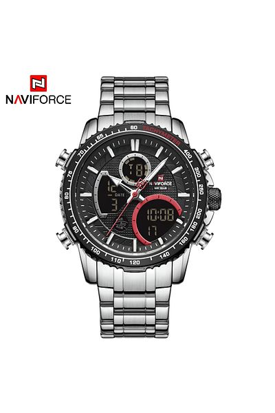 Naviforce Mens Luxury Analog Digital Stainless Steel Watches Sport Waterproof
