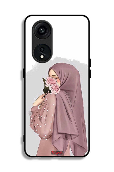 Tolwak غطاء حماية لهاتف Oppo Reno 8T 5G برسومات فتاة تحمل ورودًا