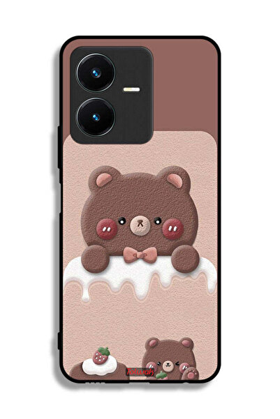 Tolwak غطاء حماية لهاتف Vivo Y22s بطبعة دب الفراولة