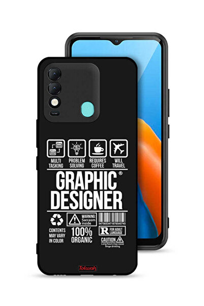 Tolwak غطاء حماية لهاتف Tecno Spark 8، ملصق مصمم جرافيكي