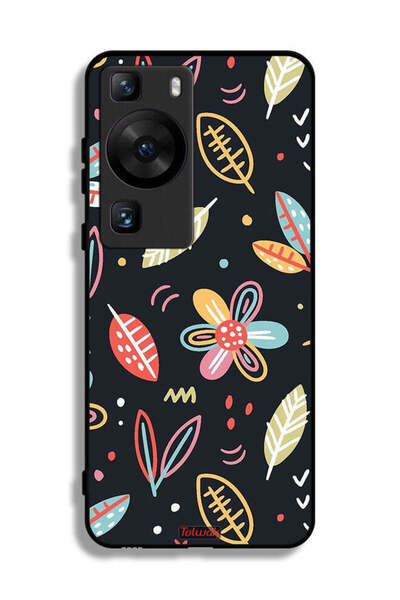 Tolwak غطاء حماية لهاتف هواوي بي 60 برو - زهور وأوراق - فن تجريدي