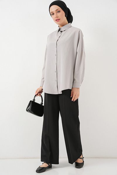 Bigdart 103901 Oversize Basic Hijab πουκάμισο - Α.Γκρι